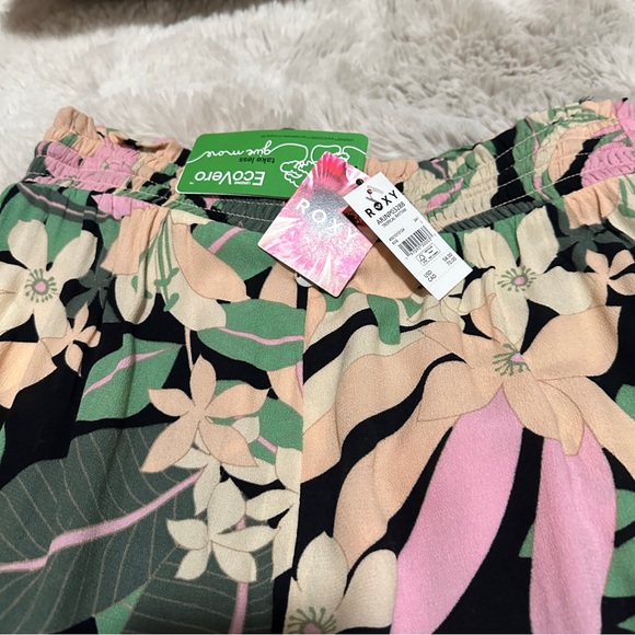 NWT Roxy Large Tropical Rhythm wide leg pants with high side slits - Picture 8 of 9